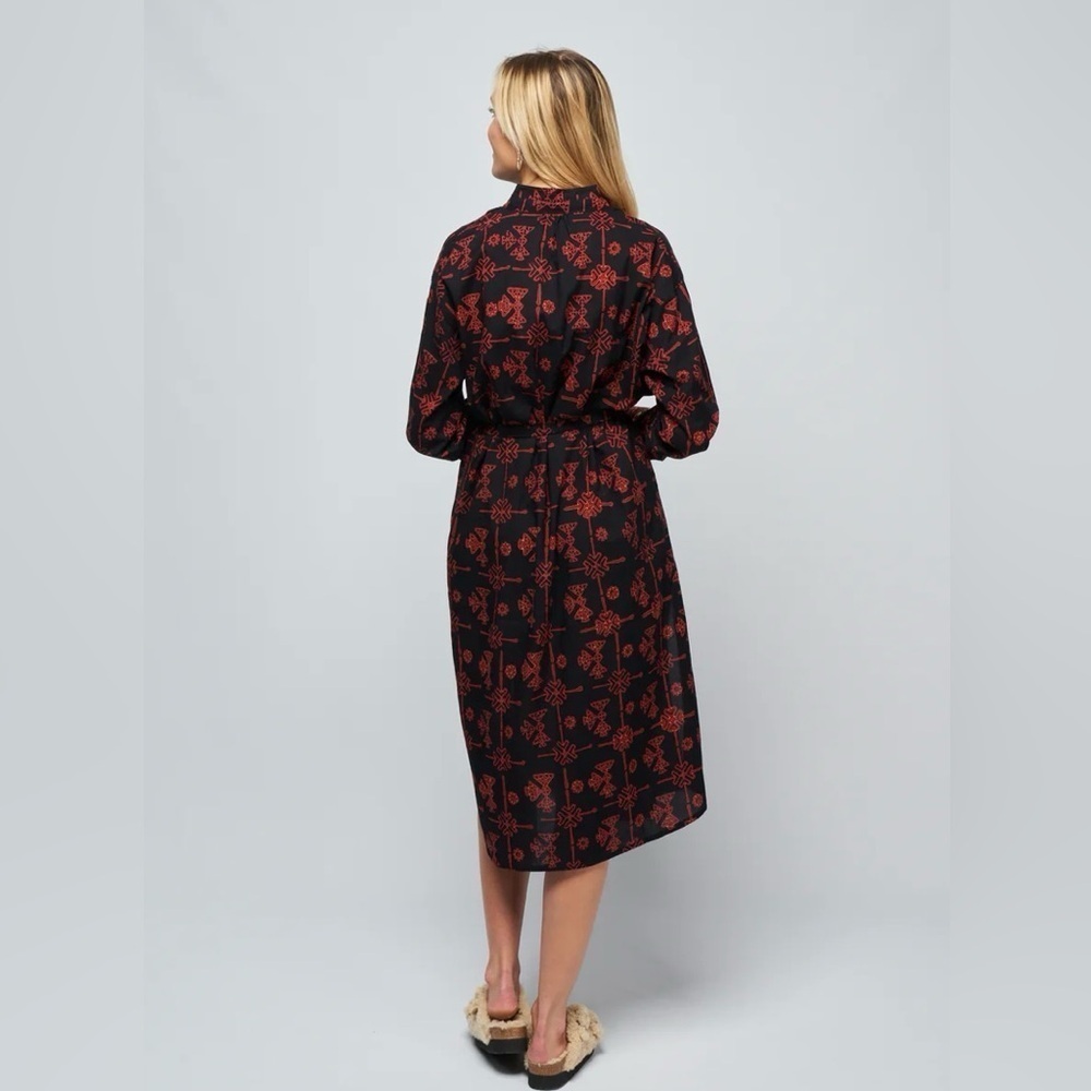 Alix Of Bohemia Shawna Lamu Cotton Button Down Midi Dress Womens Small New - Picture 5 of 14
